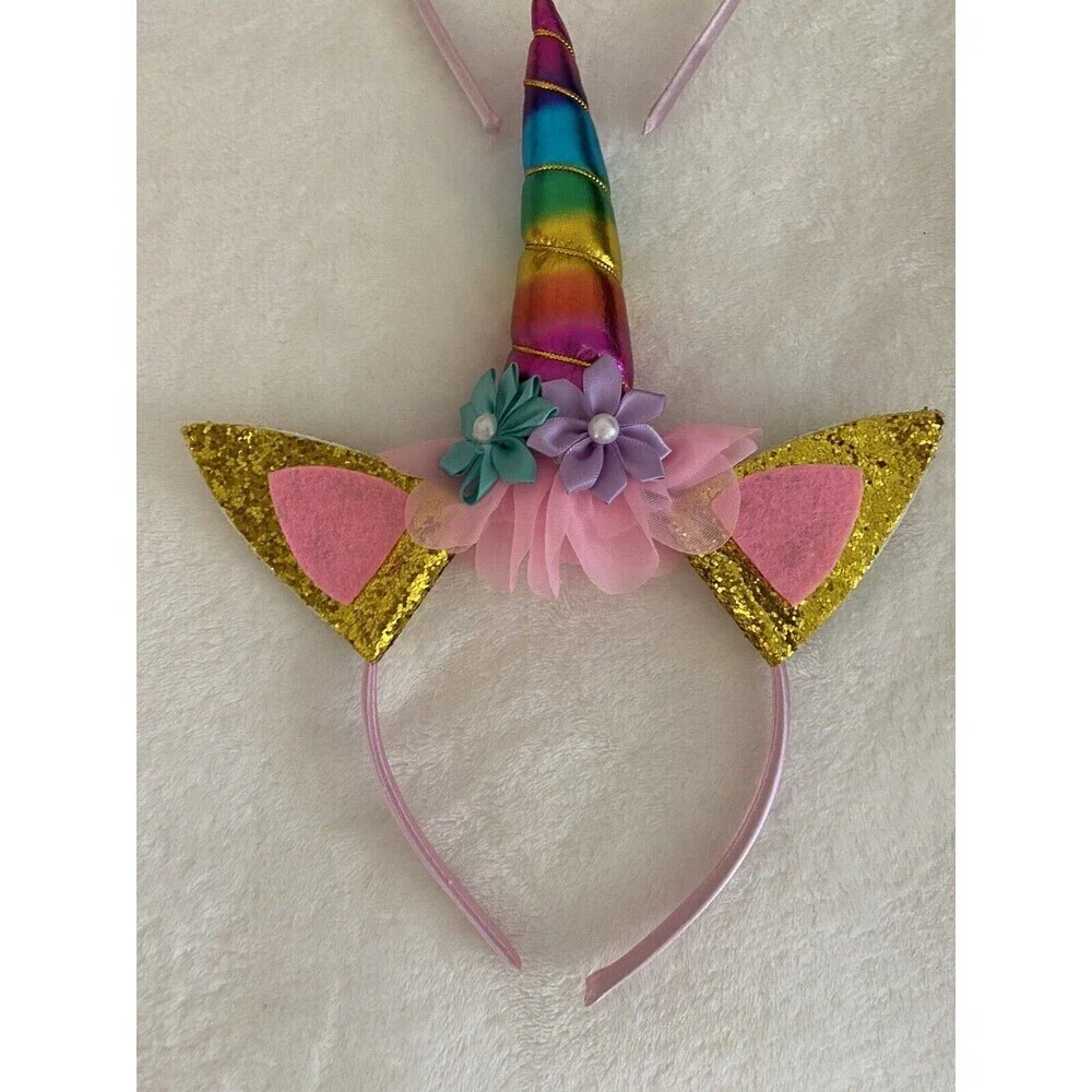 kids Unicorn Headband Halloween Hair Accessories Birthday Girl Hairband set of 4